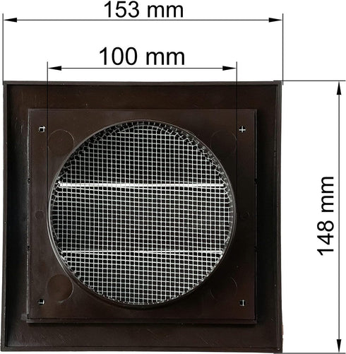 Vent Systems 4'' Inch Brown Air Vent Cover, Pack of 2, Dryer Vents and Bathroom Exhaust Vent Pipe, Louvered Outdoor Dryer Vent Cover Opening Flap Vent, Keeps Out Insects, Birds and Rodents