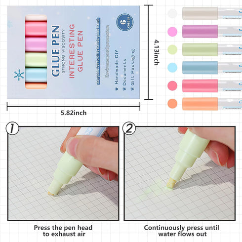 Marte Vanci Glue Pens with 12 Colours Fine Glitter Quick Dry Liquid Glue Stick Chisel Tip Glue Pen Set for Scrapbook Crafting Supplies Card Making...