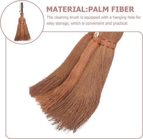 Witch Broom Palm Broom Mini Natural Whisk Broom Thai Desk Cleaning Computer Keyboard Broom Gongfu Tea Cup Duster for Home Tea Ceremony Tools Weddi...