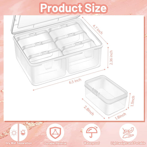 Small Plastic Storage Box, 14 Pieces Plastic Storage Cases Bead Organizers Boxes with Lid Mini Rectangles Boxes Craft Supply Case Bead Containers ...