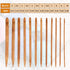 23 Pieces Tunisian Crochet Hooks Set 3-10 mm Cable Bamboo Knitting Needle with Bead Carbonized Bamboo Needle Hook 2-8 mm Assorted Color Tunisian A...