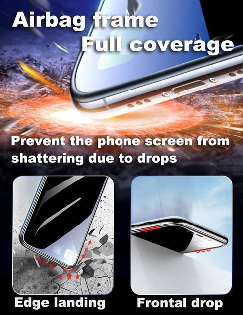 Privacy Screen Protector for iPhone 14 & iPhone 13 & iPhone 13 Pro,Airbag frame Drop Protection, Anti Spy Private Full Coverage, Shockproof Anti-S...