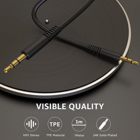 TOZO 3.5mm Aux Cable, Audio Cable Cords, Aux to Aux Cable Compatible for Headphone Car Home Aux Stereo Tablet Speakers...