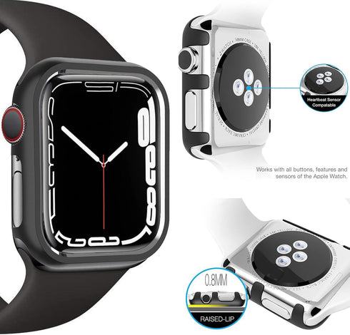 NINKI for Apple Watch 9 Case 45mm Series 8 Series 7 Silver,Aluminium Scratch Resistant Protective Cover for Apple Watch Series 9 45mm Case Metal i...