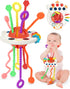 Baby Sensory Montessori Toy for 6-12-18 Months, Pull String Silicone Teething Toy, Birthday Gift Travel Toy for 1 2 Year Old Boy Girl Infant Toddl...