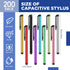 200 Pack Stylus Pens for Touch Screens Capacitive Screen High Sensitivity Metal Tablet Pen Universal Fine Point Phone Devices, 10 Color...