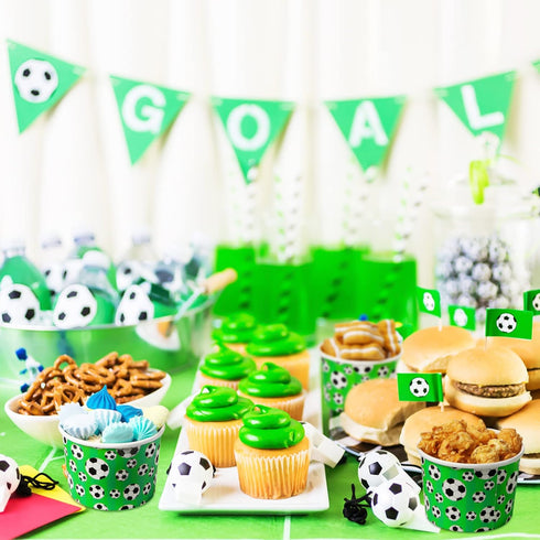 50 Pcs 9 oz Sport Party Paper Snack Ice Cream Cups Disposable Dessert Bowls Snack Cups Paper Soup Cup Disposable Paper Bowls Disposable Plates for...