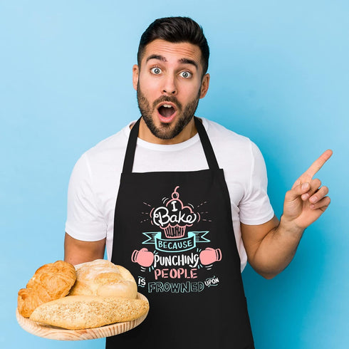 Funny Baking Aprons for Women Men, Cute Baking Gifts for Bakers, Kitchen Cooking Aprons with 2 Pockets - Birthday Housewarming Gifts for Wife Mom ...