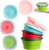 4 Pcs Camping Bowl with Lid Collapsible Silicone Bowl Lunch Box Salad Bowl Expandable Food Storage Container Set Folding Travel Bowl for Hiking He...