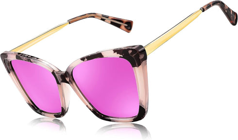 FEISEDY Trendy Polarized Women Sunglasses, Retro Womens Square Cat Eye Sun Glasses B4134...