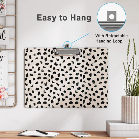 Clipboard with Designs A4 Letter Standard Size Hardboard Cute Landscape Clipboards Decorative with Low Profile Clip for Office School - Cheetah Sp...
