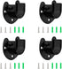 Stainless Steel Closet Rod Holder Black 4pcs Heavy Duty WardrobeBracket 1" & 1-1/4" Diameter U Shape Rod End Supports Curtain Pole Flange Socket...
