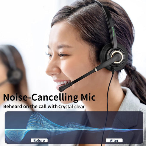 N/X KEMEILE Corded RJ9 Telephone Headset with Noise Cancelling Mic Compatible with Cisco IP Phones CP-7821 7841 7942G 7931G 7940 7941G 7945G 7960 ...