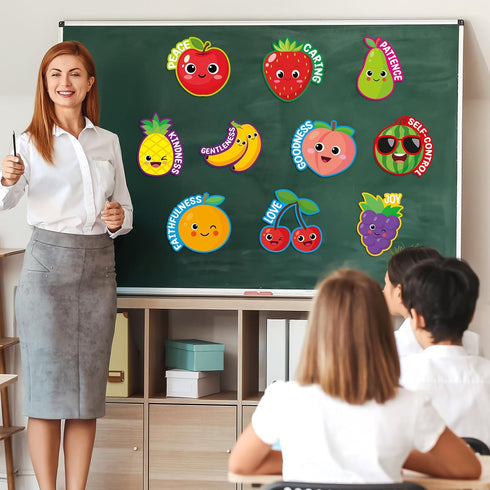 60Pcs Fruit of The Spirit Christian Bulletin Board Set Bible Religious Accents Cutouts Sunday School Christian kids Classroom Wall Decor Education...