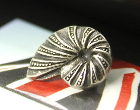 Bezelry 12 Pieces Ammonite Metal Shank Buttons 20mm X 14mm (Antique Silver)...