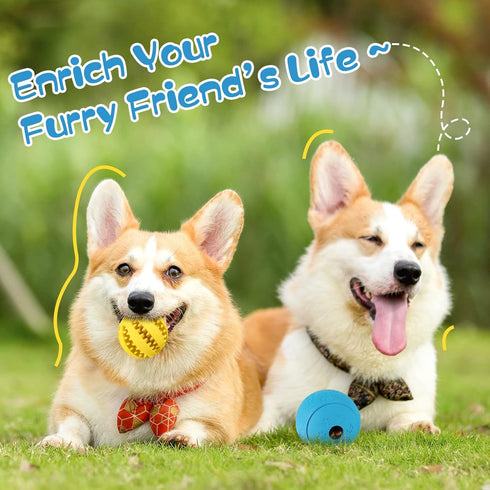 HIPPIH Dog Puzzle Toys 2 Pack, Interactive Dog Toys for Large Dogs & Small Dogs, Puppy Toys for Treat Dispensing, Durable Dog Balls for Teeth Clea...