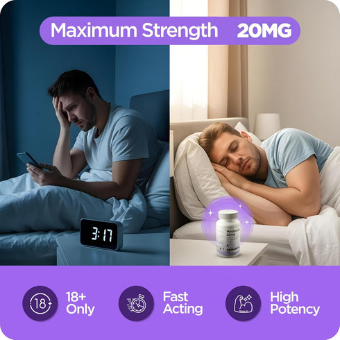 Balancebreens Melatonin 20mg Fast Dissolve Tablets - High Potency, Fast Acting, Natural Sleep Support - Sleep Aids for Adults - Non-Groggy, Drug-F...
