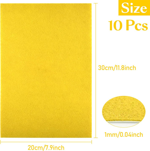 CHRORINE 10 Pcs Felt Fabric Sheets Self Adhesive Felt Sheets 8 x 12 Inches Felt Paper for DIY Art and Craft Supplies...