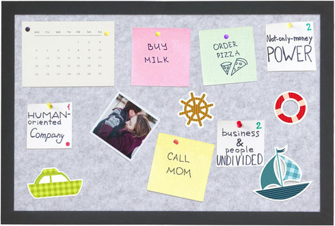 Bulletin Board Felt Board Decorative Display Photo Pin Vision Board Foldable Self-Adhesive Framed Felt Board for Home Office School Walls 15.7 * 2...