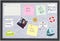 Bulletin Board Felt Board Decorative Display Photo Pin Vision Board Foldable Self-Adhesive Framed Felt Board for Home Office School Walls 15.7 * 2...