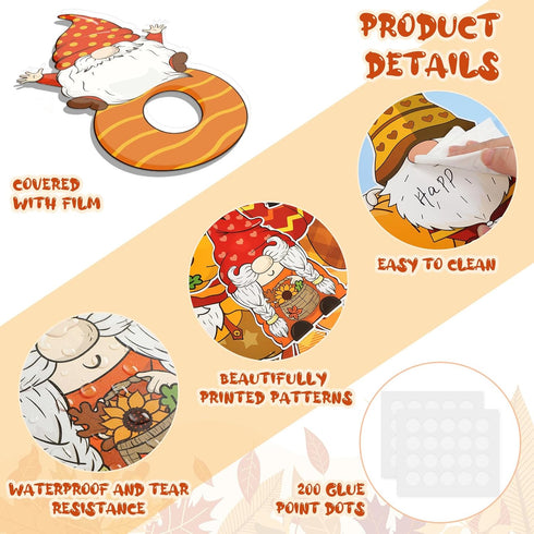 114 Pcs Fall Bulletin Board Decorations Set Thanksgiving Autumn Cutouts Classroom Tree Decor Happy Fall Pumpkin Gnome Paper Cutting with 200 Glue ...