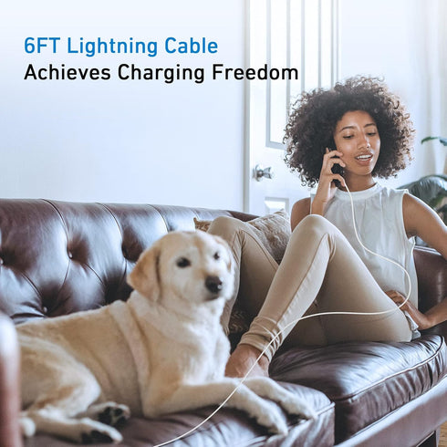 3-Pack 6ft Lightning Cable for iPhone, Fast Charging USB A to Lightning Cable, Compatible with iPhone 14 Pro Max/14 Pro/13/12, iPad, AirPods, MFi ...