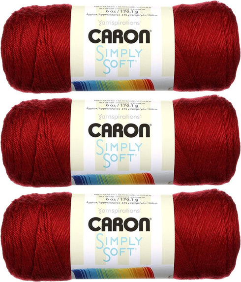 Caron Simply Soft Yarn Solids (3-Pack) Autumn Red H97003-97303......