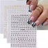 Letters Nail Art Stickers English Alphabet Nail Decals 3D Self-Adhesive Metallic Gold Silver Nail Sticker Black White Letter Nail Art Supplies for...