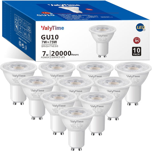 Dimmable GU10 LED Bulbs 7W(50W -60W-75W Equivalent) GU10 Light Bulbs Gu10 Shape Halogen Replacement Bulb 38°120V 650Lm for Track Spot Lighting Ind...