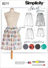 Simplicity 8211 Women's Dirndl Pocketed Skirt Sewing Patterns, Sizes 14-22...