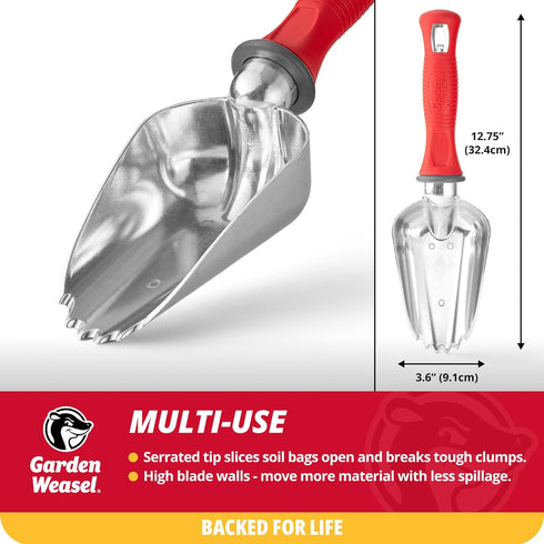 Garden Weasel Potting Scoop - Oversized | Dig and Transport | Planting and Gardening Hand Digging Tools, Heavy Duty Soil Scoop, Mini Gardening Sho...