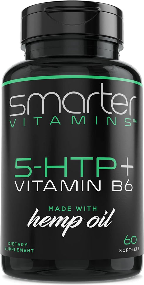 200mg 5-HTP + Vitamin B6, Natural Stress Relaxation, Mood & Sleep Boost, Extended Time Release, 60 softgels, 30 servings...
