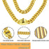 Heavy Duty Cuban Link Chain Dog Collars 15MM Gold/Silver Stainless Steel Metal Walking Training Collars with Cute Secure Design Buckle, Chew Proof...