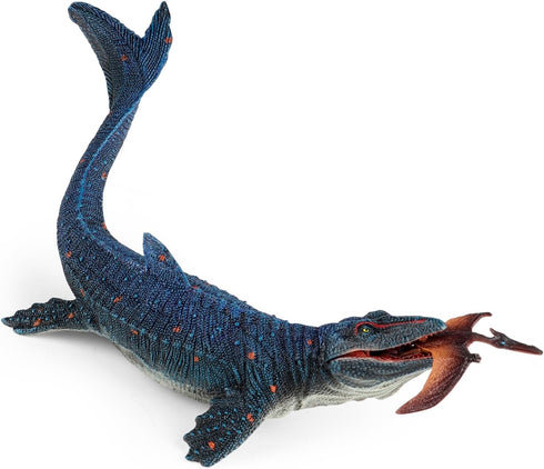 SIENON Jurassic Mosasaurus Dinosaur Toy Figure 11.4’’, Mosasaurus Hunting for Pterosaur Model Dino Figurines, Large Plastic Ocean Dinosaur Playset...
