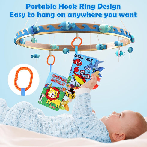 VGOFUN 2PCS Soft Baby Books 0-6 Months Crinkle Books for Babies, Touch and Feel Sensory Cloth Books for Infants 0 3 6 12 18 Months Tummy Time Toys...