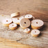 1 inch x 3/8 inch Flat Slab Wooden Toy Wheel, 1/4 inch Hole - Unfinished Blank | 50 Pack...