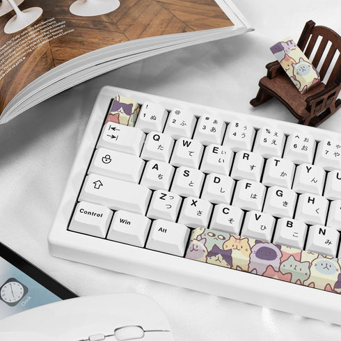 4 Keys PBT Keycaps Cute Cats Keycaps Dye Sublimation Cherry Profile Keycaps with Puller for Cherry Mx Gateron Kailh Switch Mechanical Keyboard...