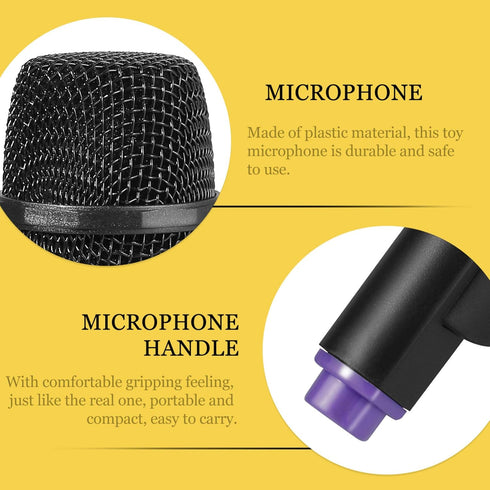Ipetboom Simulated Microphone Toy, 1 Pc Fake Microphone Pretend Play Mic Microphone Karaoke Prop Fun Birthday Party Favors...