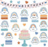 65 Pieces Rainbow Birthday Bulletin Board Set Happy Birthday Bulletin Board Decor Classroom Birthday Chart Cutouts Decorations Rainbow Happy Birth...