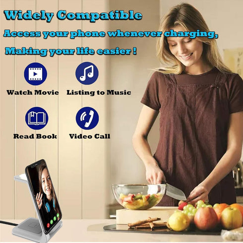 Wireless Charger,Upgraded 2 in 1 iPhone Charging Station with LED,Charging Dock for iPhone 14/14 Pro/13/13 Pro/12/12 Pro,Samsung,AirPods(White)......