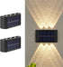 ASLIDECOR Solar Fence Lights Up and Down,2 Pack Small Solar Step Light Waterproof,Warm White Deck Lighting Illuminate Outdoor for Patio Shed Pool...