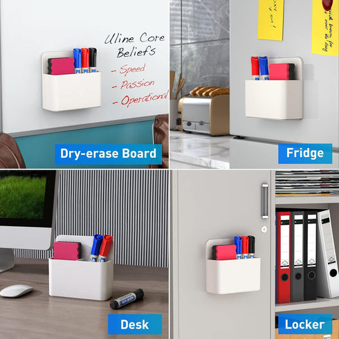 MaxGear Magnetic Dry Erase Marker Holder, Whiteboard Marker Holder with 3 Markers &1 Eraser for Refrigerator Locker Dry Erase Board, Magnet Remote...