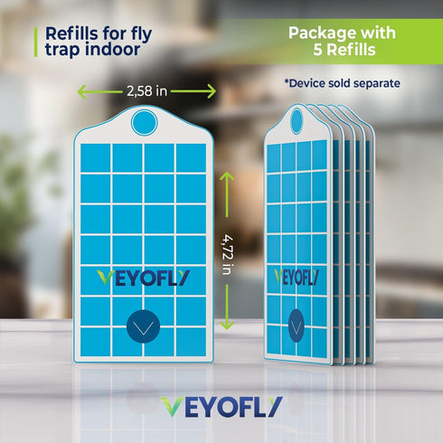 Refill Flying Insect Trap, Glue Board Insect Catcher, Indoor Fly Trap, Indoor Flea Trap, Safer Home, Indoor Mosquito & Fruit Fly Trap (Refill 5 Pa...