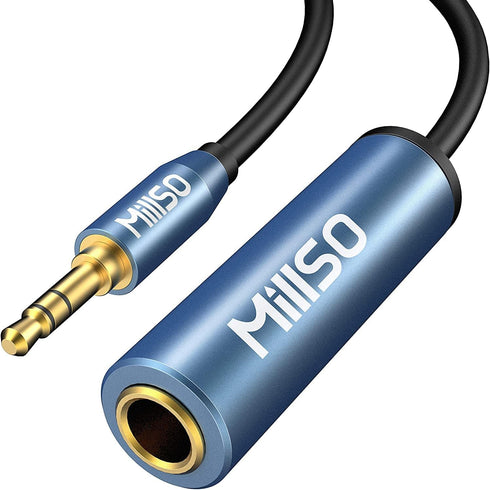 MillSO 1/4 to 3.5mm Headphone Adapter, 6.6 Feet TRS 6.35mm Female to 3.5mm Male 1/8 to 1/4 Stereo Audio Adapter for Guitar Amplifiers, Piano, Home...