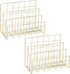 2 Pieces Desk Mail Organizer, Metal Mesh Small File Holders Letter Organizer, Bill/Document/Filing/Folders/Paper Organizer for Desktop (Metal-Gold...