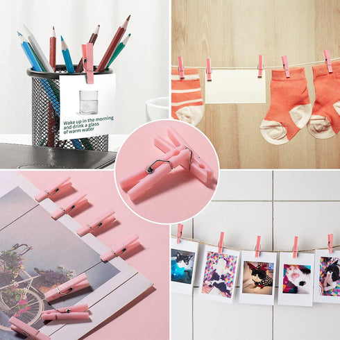 60PCS Baby Shower Clothespin Games Girl Plastic Mini Clothes Pins 1.4 inch for Party Decorations,DIY Crafts (Pink)...