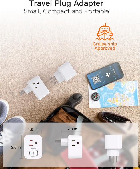 ?2 Pack? Switzerland Travel Plug Adapter, Type J Power Adapter with 3 Outlets, 3 USB Ports (2 USB C), Travel Essentials US to Switzerland, Rwanda,...