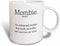 3dRose mug_200710_6 mombie an exhausted mother that feeds on wine and coffee - Two Tone Blue Mug, 11oz...