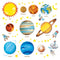 Decowall DS8-1307 Planets in The Space Kids Wall Decals Wall Stickers Peel and Stick Removable Wall Stickers for Kids Nursery Bedroom Living Room...