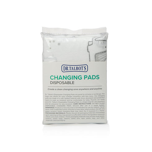Dr. Talbot's Disposable Changing Pads, Absorbent Travel Diaper, Gray Elephant Print...